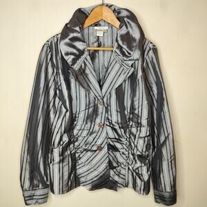 Puli Womens Jacket Shiny Stripe Art To Wear Lagenlook
